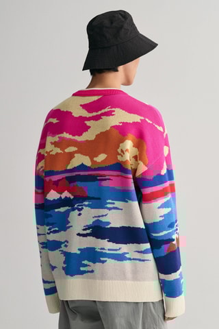 Pull oversize en coton biologique - Multicolore