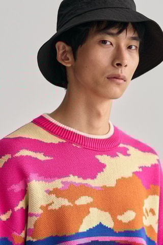 Pull oversize en coton biologique - Multicolore