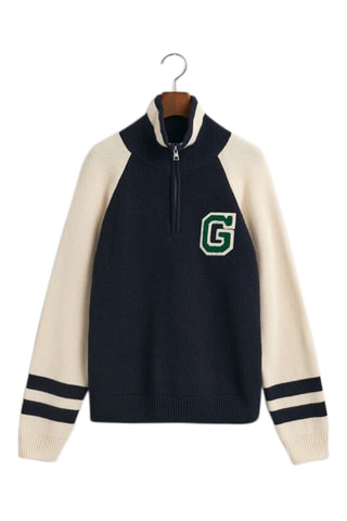 Pull relaxed en laine - Bleu marine