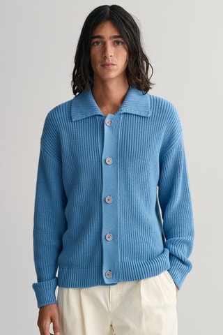 Gilet relaxed en coton biologique - Bleu