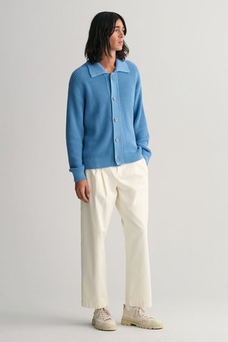 Gilet relaxed en coton biologique - Bleu