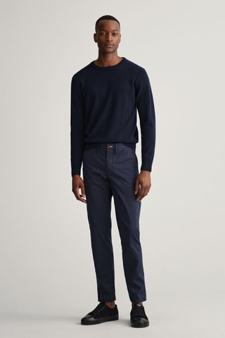 Chino slim en coton biologique - Bleu marine