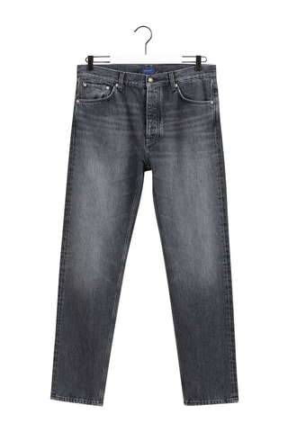 Jean taille haute relaxed en coton biologique - Gris