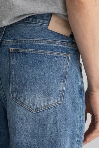 Jean wide legs en coton biologique - Bleu moyen