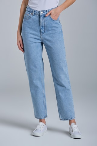 Jean taille haute regular en coton biologique - Bleu clair