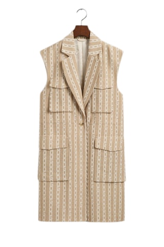 Gilet long regular - Beige