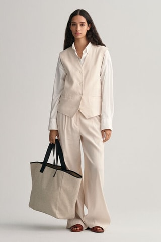 Gilet regular en lin sans manches - Beige