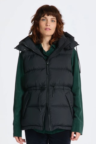 Doudoune à capuche sans manches - Noir