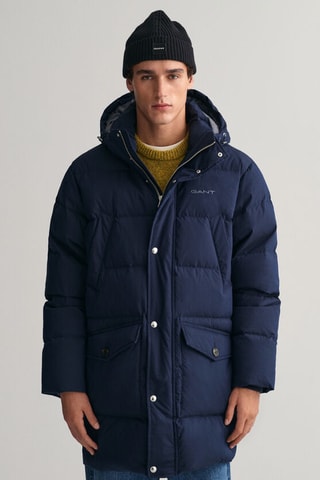 Gewatteerde Jas Relaxed Fit met Capuchon - Marineblauw