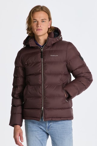 Doudoune regular à capuche - Bordeaux