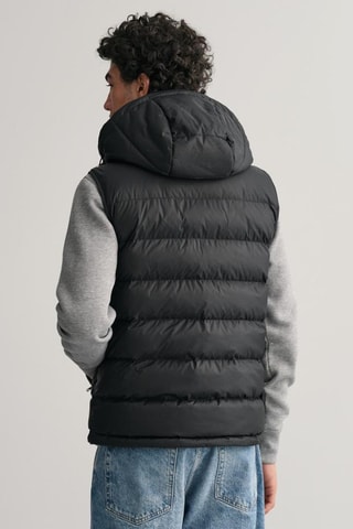 Doudoune regular à capuche sans manches - Noir