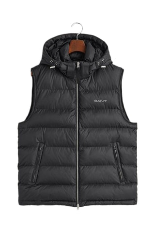 Doudoune regular à capuche sans manches - Noir