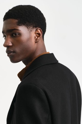 Manteau regular en laine - Noir