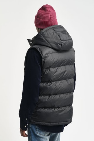 Doudoune regular à capuche sans manches - Noir