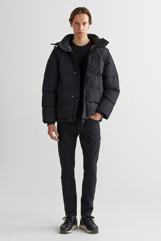 Gewatteerde Jas Regular Fit met Capuchon - Zwart