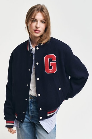 Teddy regular en laine - Bleu marine