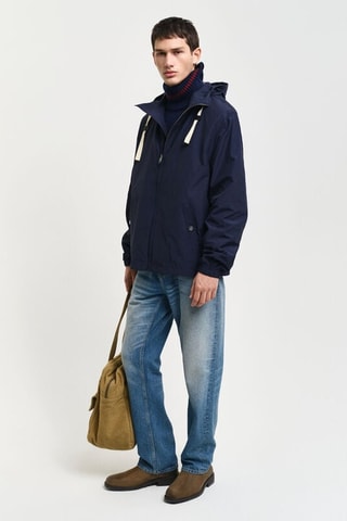 Windjack Regular met Capuchon - Marineblauw