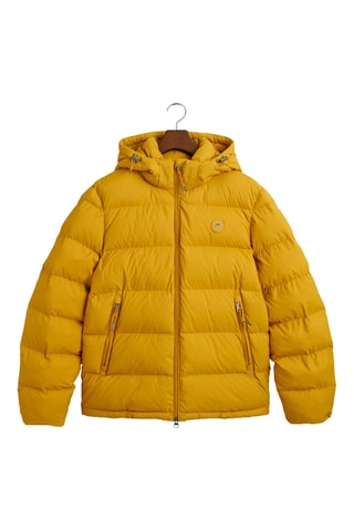 Gewatteerde Jas Regular Fit met Capuchon - Mosterdgeel