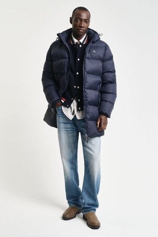 Gewatteerde Jas Regular Fit met Capuchon - Marineblauw