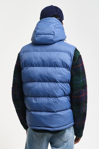 Doudoune regular à capuche sans manches - Bleu