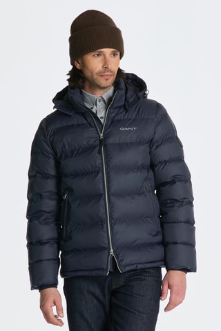 Gewatteerde Jas Regular Fit met Capuchon - Marineblauw