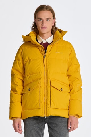 Doudoune relaxed à capuche - Jaune