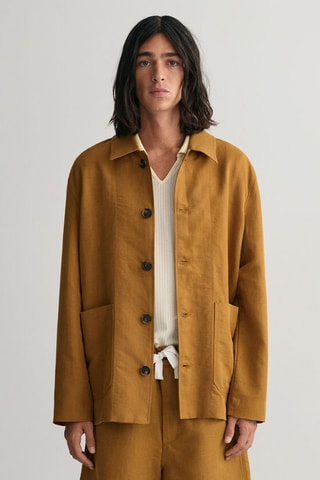 Veste relaxed en lin - Camel