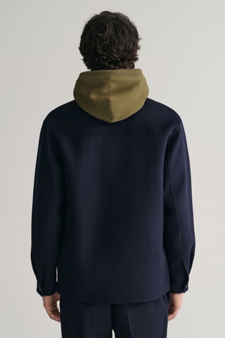 Veste réversible regular en laine - Bleu marine