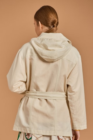 Veste en lin à capuche - Crème