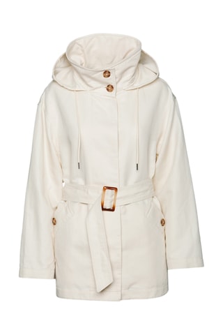 Veste en lin à capuche - Crème