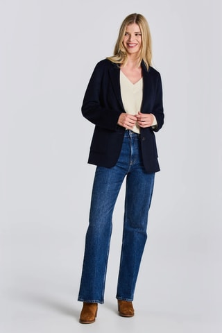 Veste regular en laine - Bleu marine