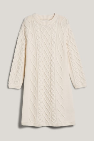 Robe pull en laine mérinos - Crème