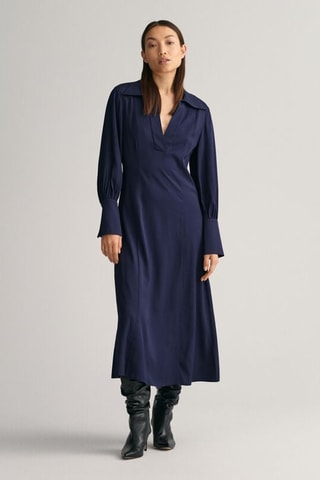 Robe midi slim - Bleu marine