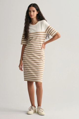 Robe relaxed - Blanc et beige