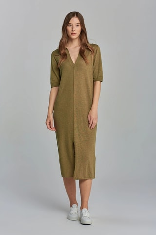 Robe regular en soie - Kaki