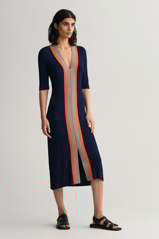 Robe midi slim - Bleu marine