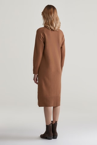 Robe pull relaxed en laine - Marron