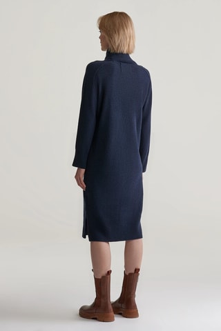 Robe pull relaxed en laine - Bleu marine