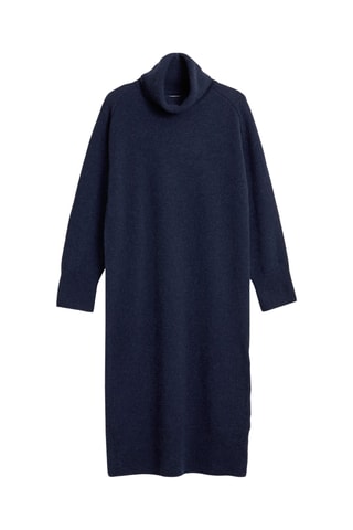 Robe pull relaxed en laine - Bleu marine