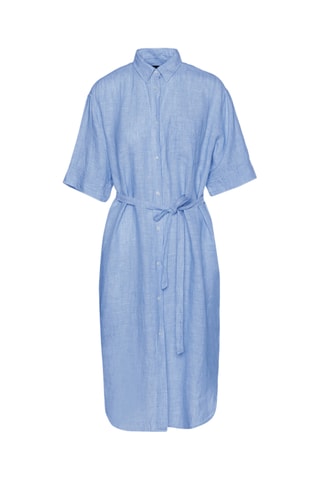 Robe chemise regular en lin - Bleu clair