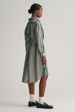 Robe chemise relaxed - Bleu et rouge