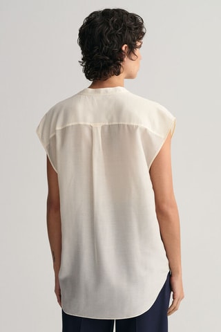 Blouse relaxed sans manches - Écru