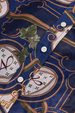 Chemise regular en soie - Bleu