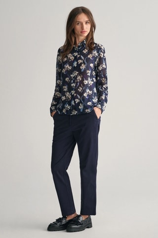 Chemise regular en soie - Bleu marine