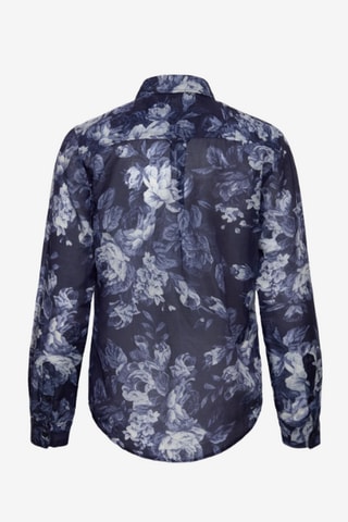 Chemise regular en soie - Bleu