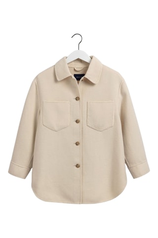 Surchemise relaxed en laine - Beige