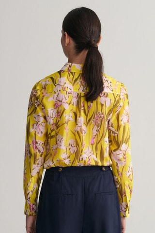 Chemise regular en soie - Jaune