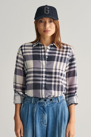 Chemise regular en soie - Bleu