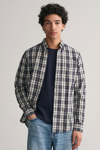 Chemise regular en coton biologique - Bleu marine