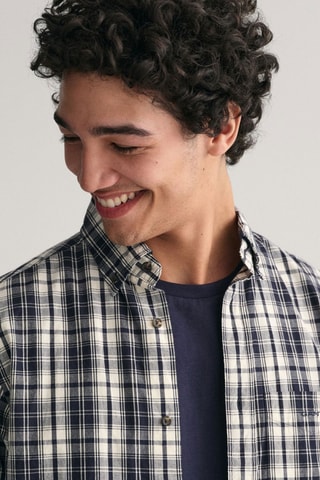 Chemise regular en coton biologique - Bleu marine